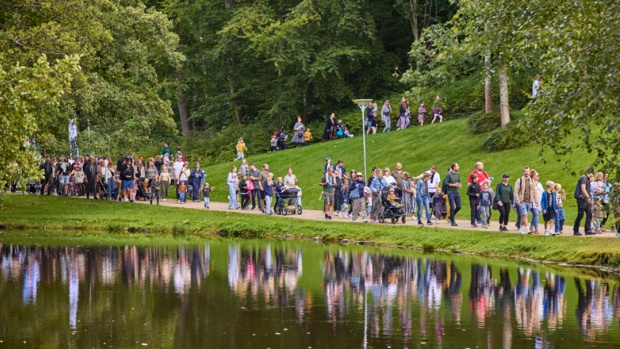 Lystanlægget danner året rundt ramme om både det grønne, bynære hverdagsliv og fælles oplevelser som børnefesten KALAS. Foto: Ole Mortensen.
