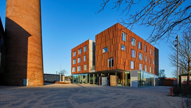 Arkitekturprisen gik senest - i 2018 - til det dengang nybyggede campus-byggeri for Dansk Talentakademi i centrum af Holstebro. Foto: Ole Mortensen.