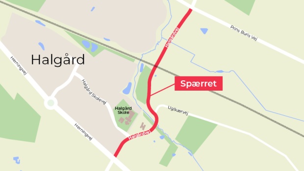 Grafisk kort, Spærring af Halgårdvej i Holstebro